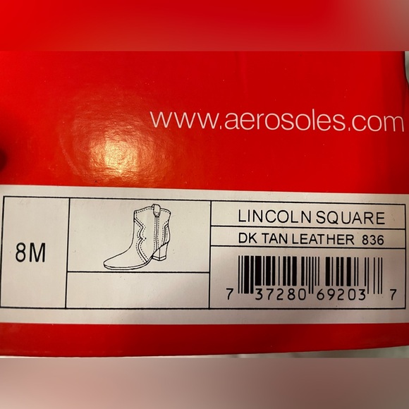 LAST CHANCE NWT Aerosoles leather stacked heel western boot - Picture 3 of 5